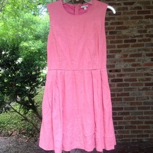 Gap Coral/Salmon Linen Sleeveless Pleated Dress